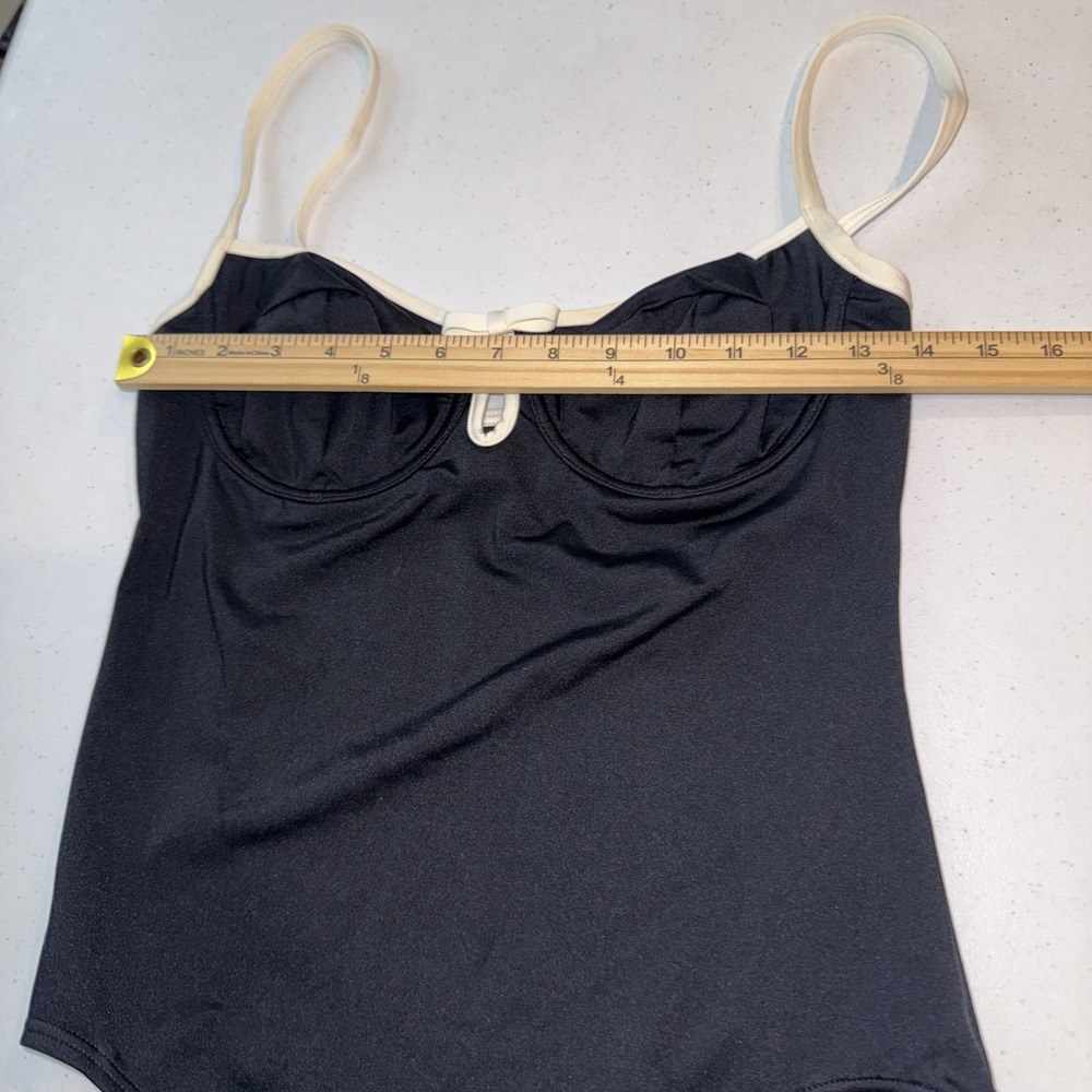 Kate Spade New York Women's Bow Swimsuit, Black And White Sz Large - Picture 7 of 11